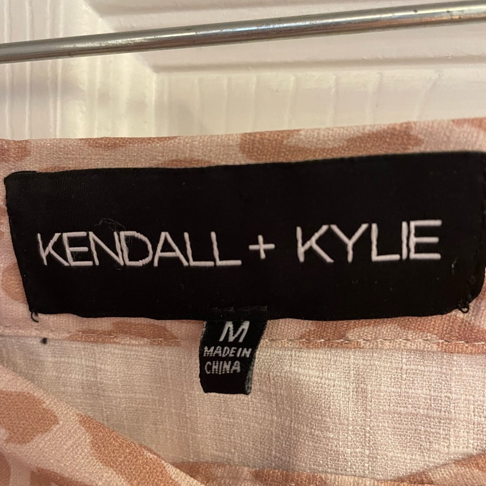 Kendall & Kylie Tan Ruffled Leopard Faux Wrap Skirt Medium - Picture 2 of 5